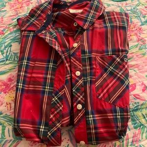 Womens Vineyard Vines Red Plaid Button Down Longsleeve Shirt